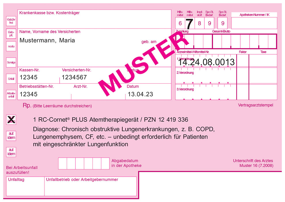 Musterrezept RC Cornet PLUS CEGLA Medizintechnik